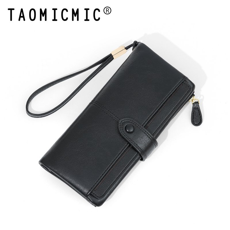 TAOMICMIC Cross-border retro and simple women long change wallet and handy purse with high texture and practical function