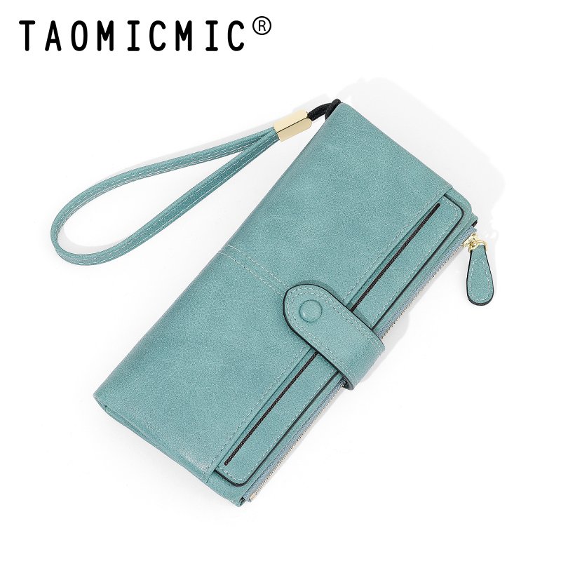 TAOMICMIC Cross-border retro and simple women long change wallet and handy purse with high texture and practical function