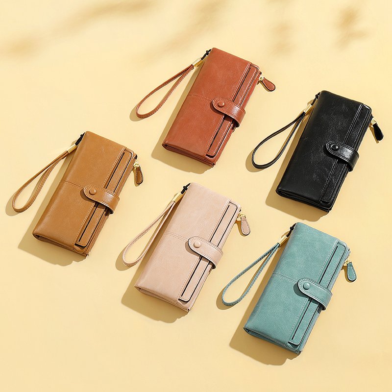 TAOMICMIC Cross-border retro and simple women long change wallet and handy purse with high texture and practical function