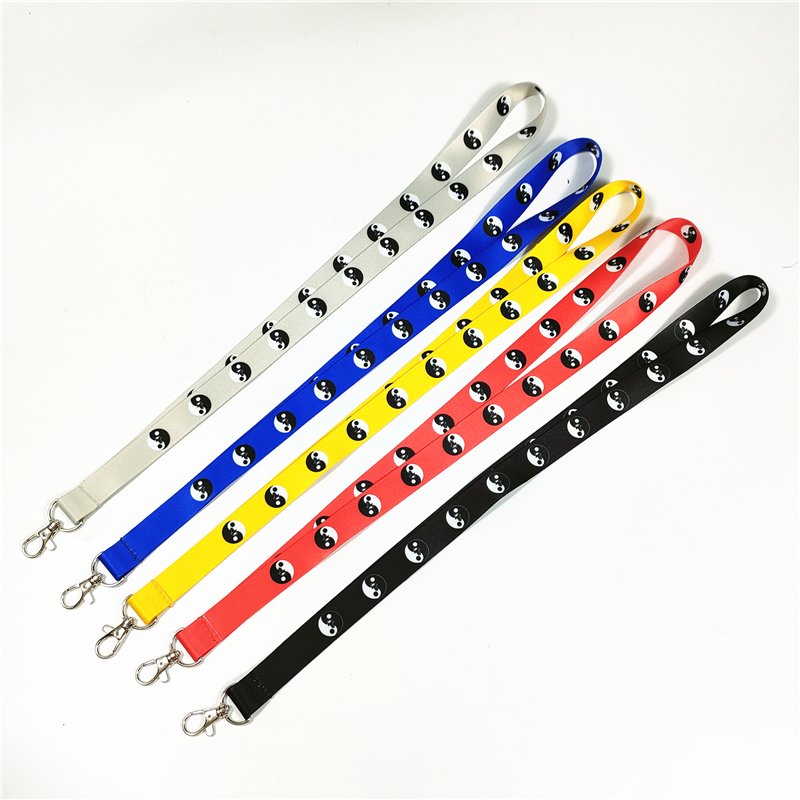 Manufacturer custom colorful nice quality polyester neck lanyard custom lanyard key chain long design wrist lanyard keychain