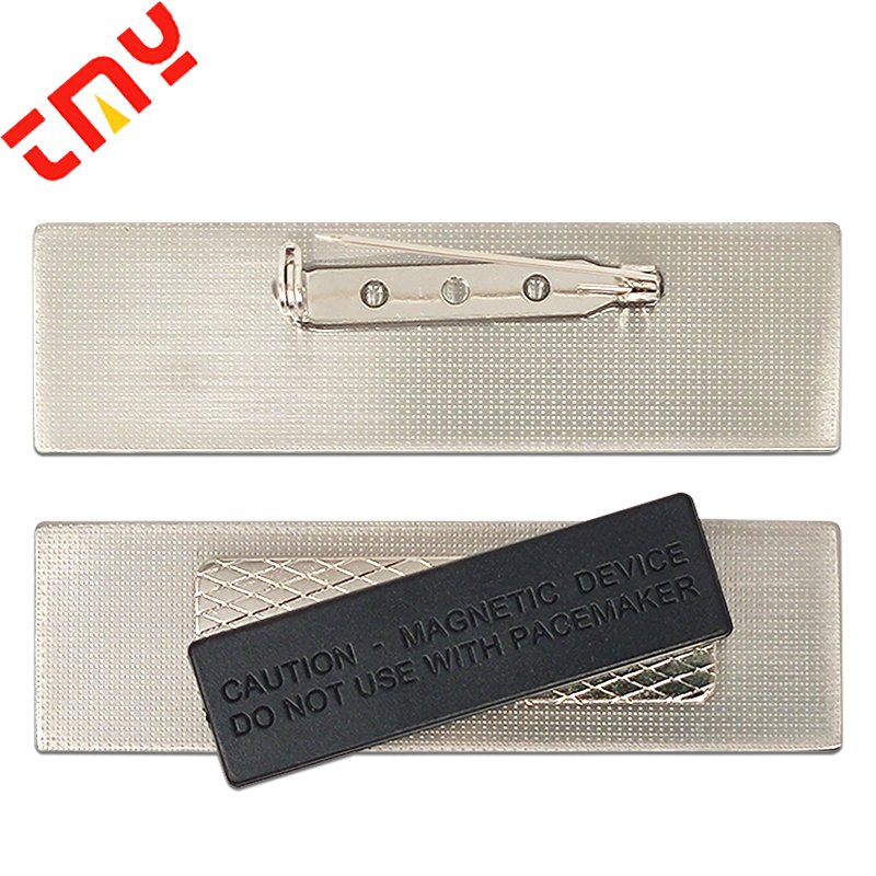 Wholesale Staff Employee Metal Stainless Steel Pin Id Name Tag Badge Blank Base With Magnetic Holder