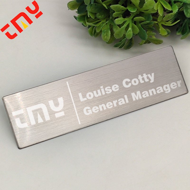 Wholesale Staff Employee Metal Stainless Steel Pin Id Name Tag Badge Blank Base With Magnetic Holder