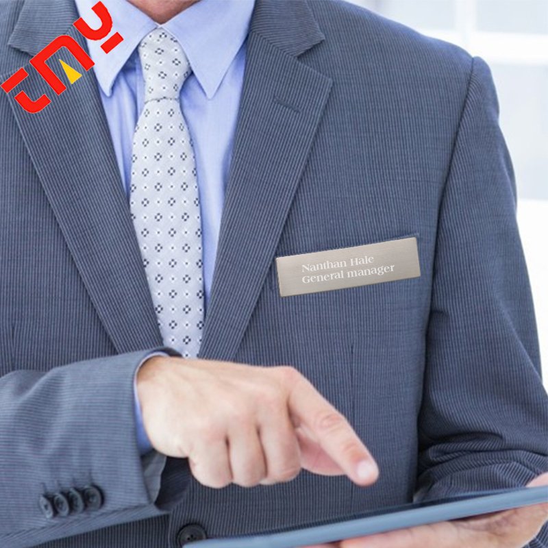 Wholesale Staff Employee Metal Stainless Steel Pin Id Name Tag Badge Blank Base With Magnetic Holder