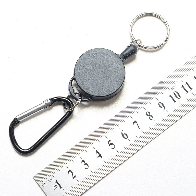 Custom EDC Heavy-Duty Retractable Keychain Ring Set Retractable Badges Reel Clip With Steel Wire Rope Key Holder key chain
