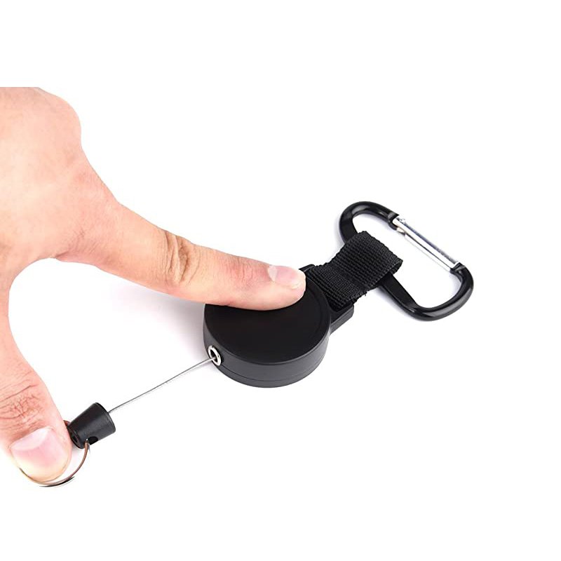 Custom EDC Heavy-Duty Retractable Keychain Ring Set Retractable Badges Reel Clip With Steel Wire Rope Key Holder key chain