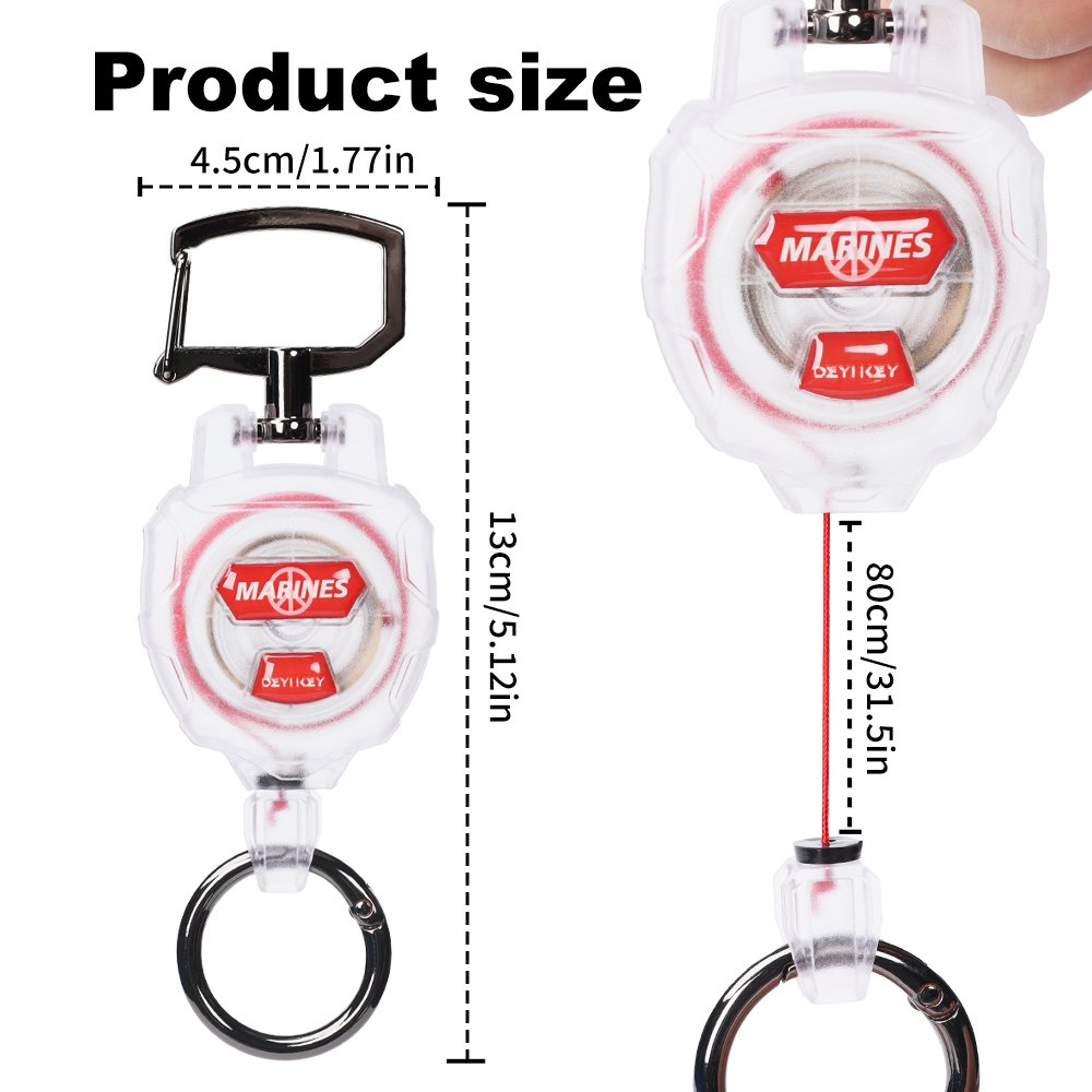 Multifunctional High Stretch Easy To Pull D Hook Stainless Steel Heavy Duty Metal Id Reractable Badge Holder With Carabine Reel