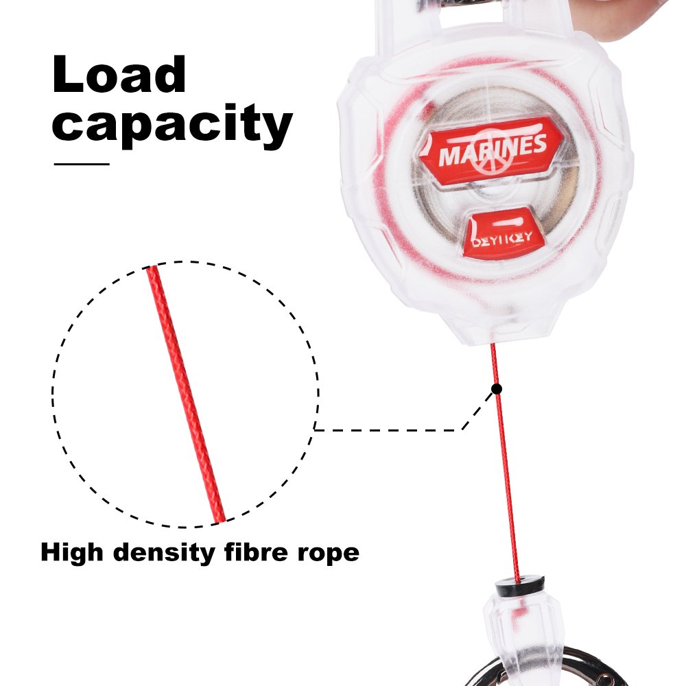 Multifunctional High Stretch Easy To Pull D Hook Stainless Steel Heavy Duty Metal Id Reractable Badge Holder With Carabine Reel