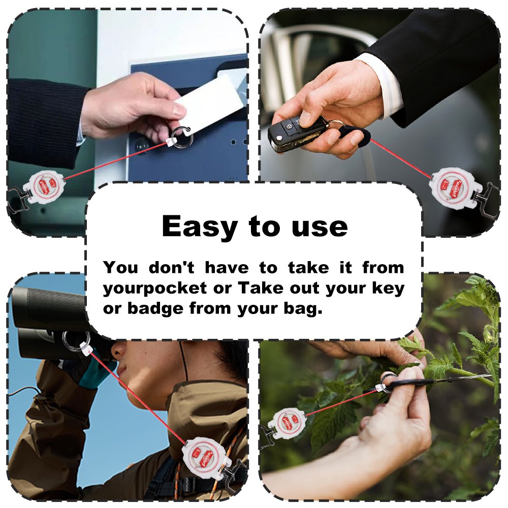 Multifunctional High Stretch Easy To Pull D Hook Stainless Steel Heavy Duty Metal Id Reractable Badge Holder With Carabine Reel