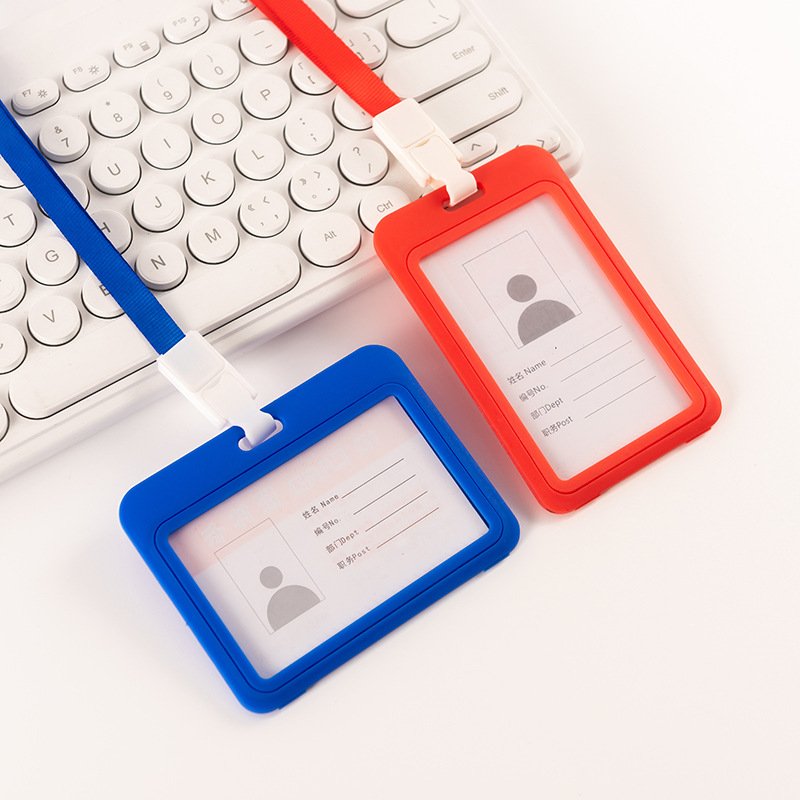 BSBH Double-Sided Windows ID Credit Cards Holder Waterproof Hard Plastic Badge Holder for Office School