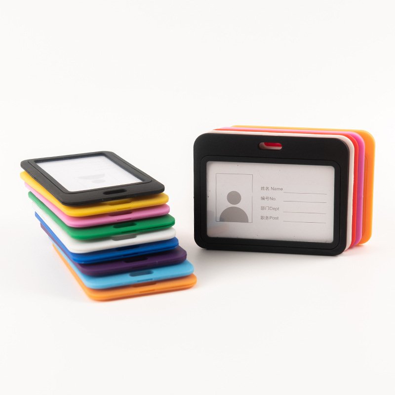 BSBH Double-Sided Windows ID Credit Cards Holder Waterproof Hard Plastic Badge Holder for Office School
