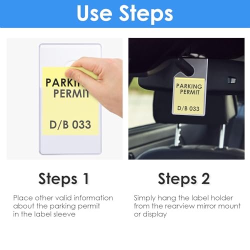 Durable Clear Parking Permit Holder Vertical Parking Lot Pass Rear View Mirror Hanger