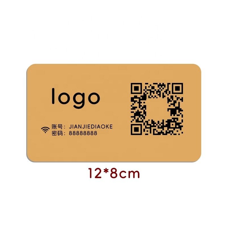 Custom Logo Brass QR Code Payment Scan Code Order Collection Badge Holder & Accessories with Personalized Number Plate