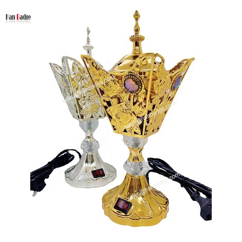 Middle East Metal Censer Incense Holder With Stones