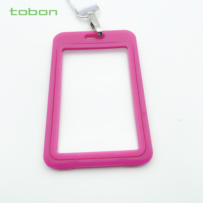 Plastic vertical name card ID card holder LANYARD