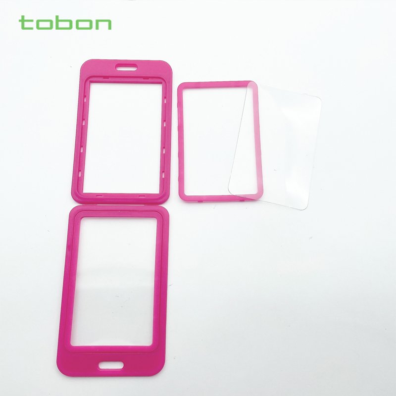 Plastic vertical name card ID card holder LANYARD