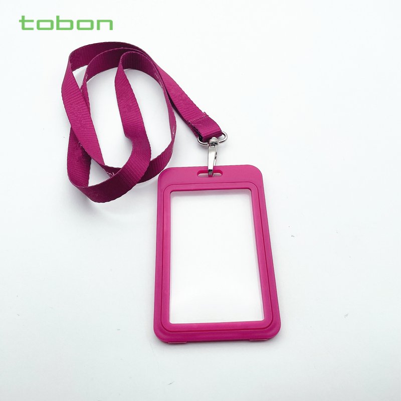 Plastic vertical name card ID card holder LANYARD