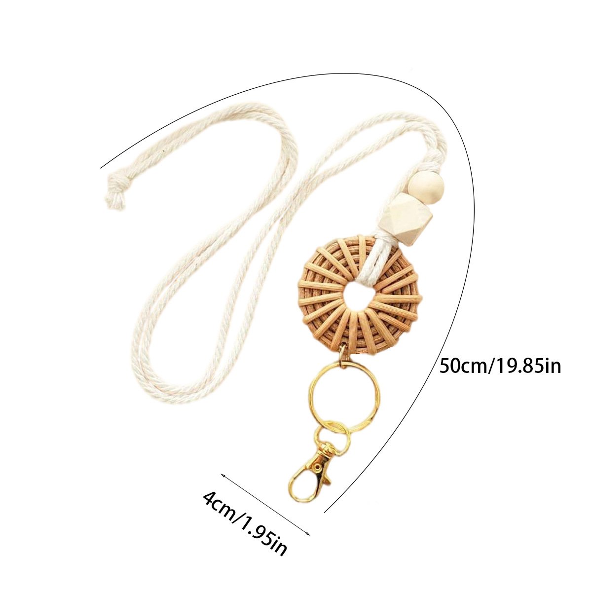 2024 Factory direct sales handmade silicone beads rattan decorative pendant badge work card lanyard