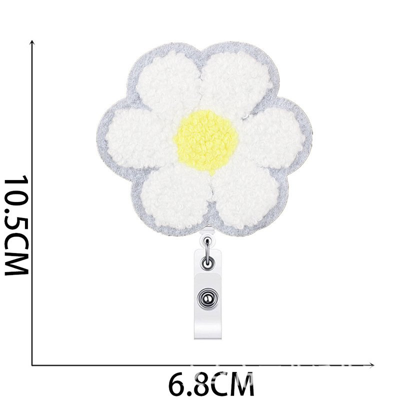 2024 Nurse Felt Badge Reels Clips Flower Retractable Badge Reels with Swivel Alligator Nurse Badge Holder fo