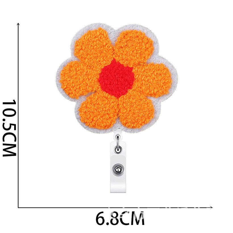 2024 Nurse Felt Badge Reels Clips Flower Retractable Badge Reels with Swivel Alligator Nurse Badge Holder fo