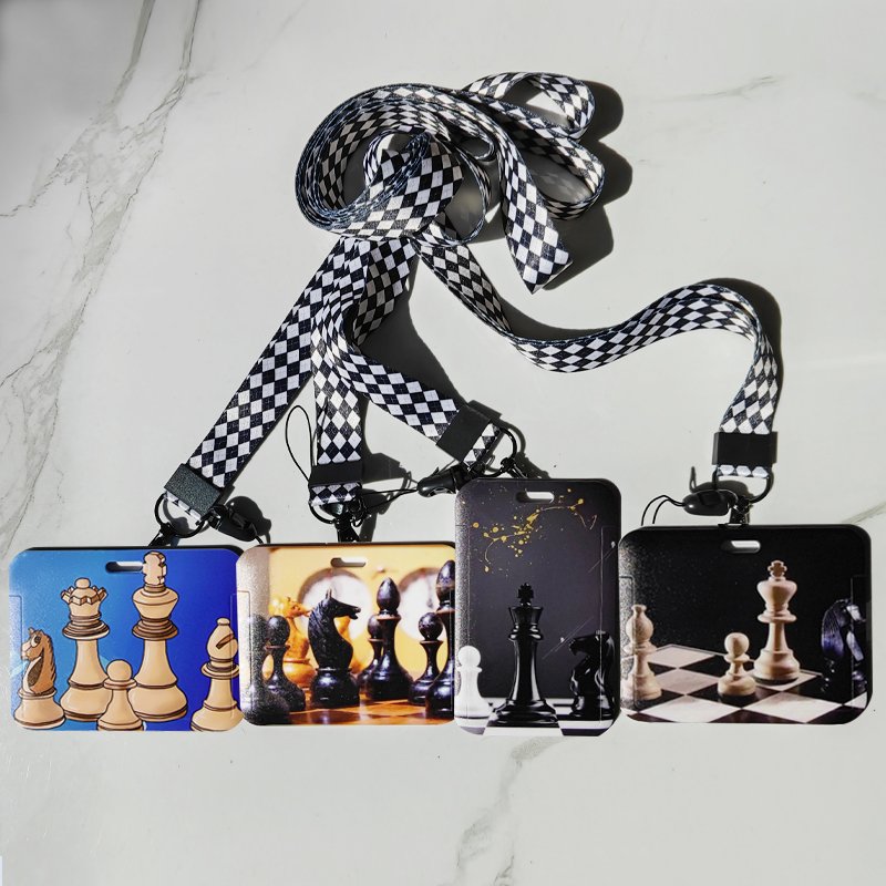 Chess Card Badge Horizontal And Vertical Id Cards Holders Custom Pattern Custom Card Holder Chess Tournament Chess Oem