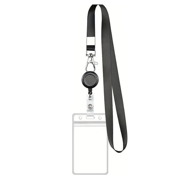 Custom Waterproof Soft PVC Plastic ID Work Card Holder Lanyard with Retractable Badge Reel for Office Staff & Nurses