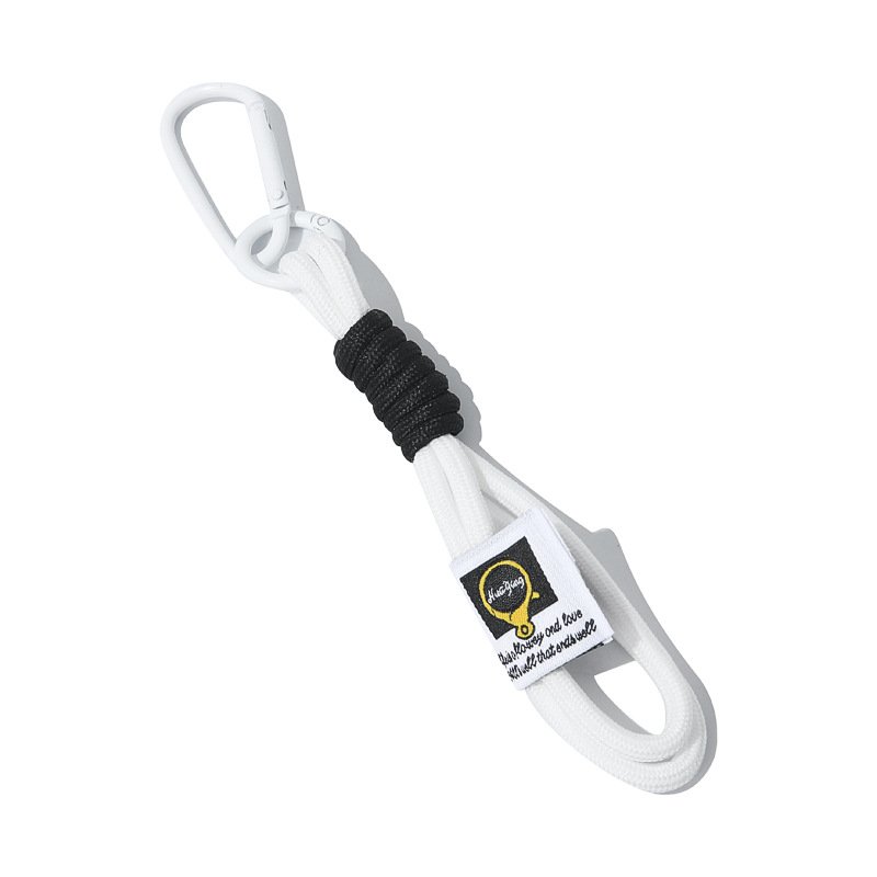 Customized logo Short Round Rope Key Lanyard Colorful Polyester Mobile Phone Strap 18cm Factory Supply Keychain with Carabiners