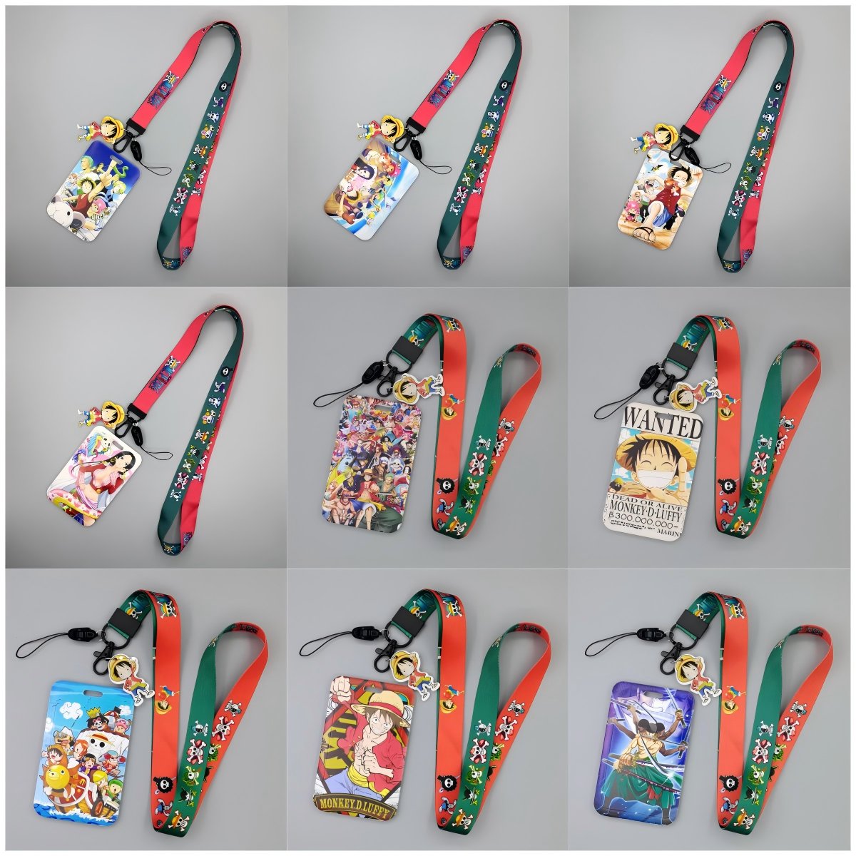 500 Styles Mix Anime Girls Cartoon id Card Holder with Lanyard DBZ Satoru Gojo Bus Card lanyard with id Card Badge Holder Custom