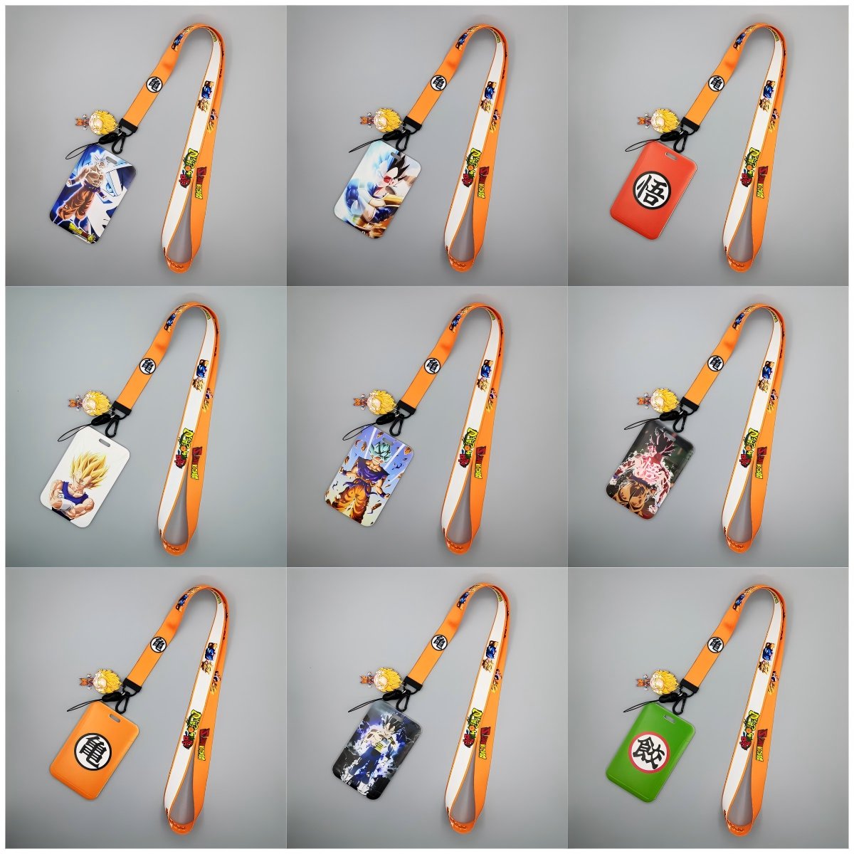 500 Styles Mix Anime Girls Cartoon id Card Holder with Lanyard DBZ Satoru Gojo Bus Card lanyard with id Card Badge Holder Custom