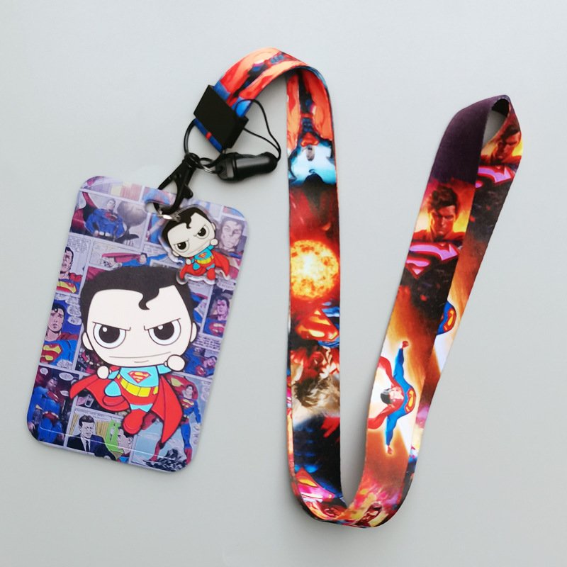 Hot Sale Neck Lanyard Cartoon Cool Marvel Captain Iron Spider Man Design Card Holder Case Student ID Badge Cover Accessories