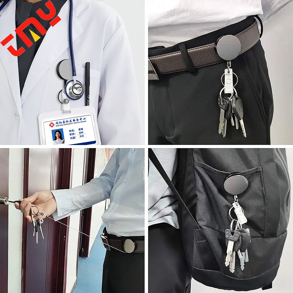Custom Heavy duty Medical Badge reels nurse sublimation Blanks with Clips Metal Nursing Badge Reel Retractable