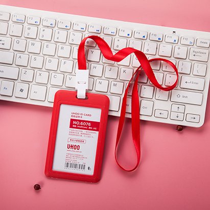 UHOO 6076 horizontal vertical business work card holder id badge holding neck strap case uhoo id card holder