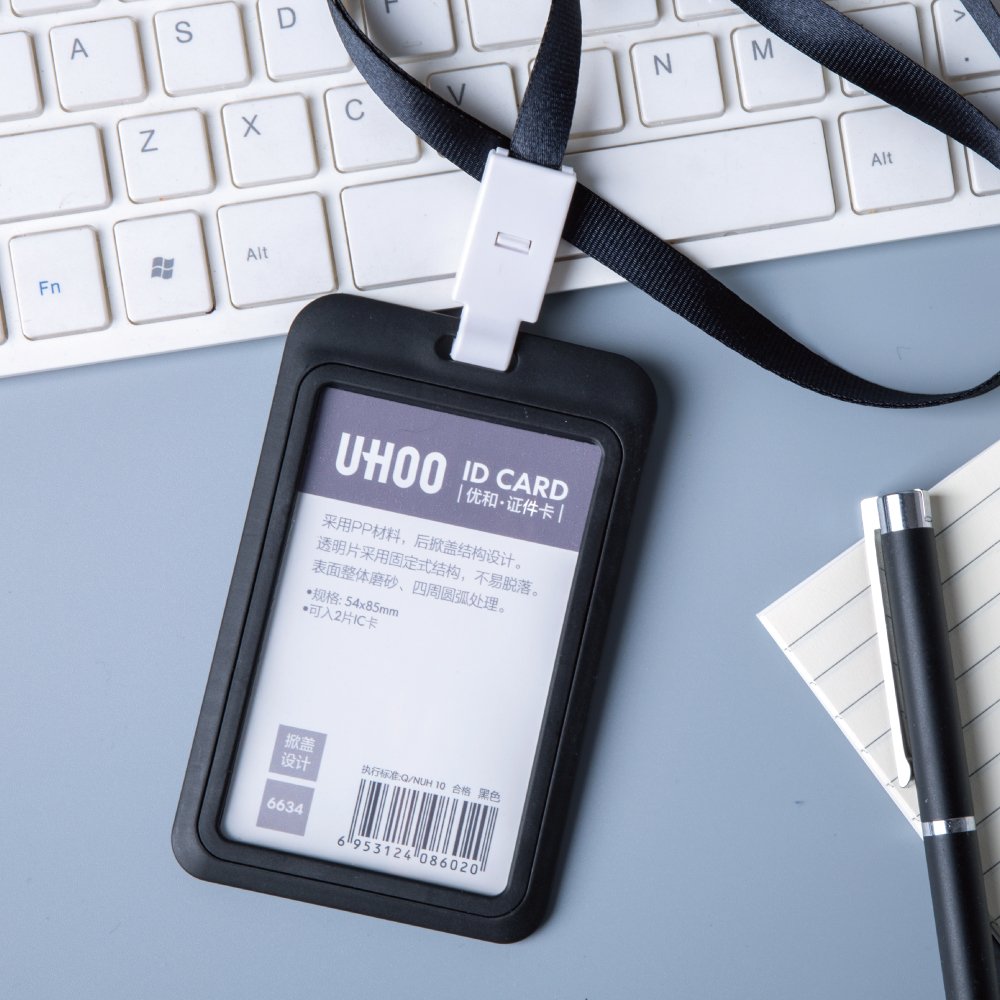 UHOO-6634 Eco-friendly fashion design pp plastic ID card holder name badge holder office student
