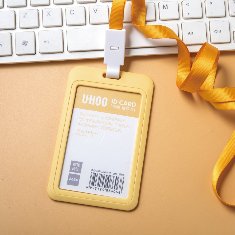 UHOO-6634 Eco-friendly fashion design pp plastic ID card holder name badge holder office student