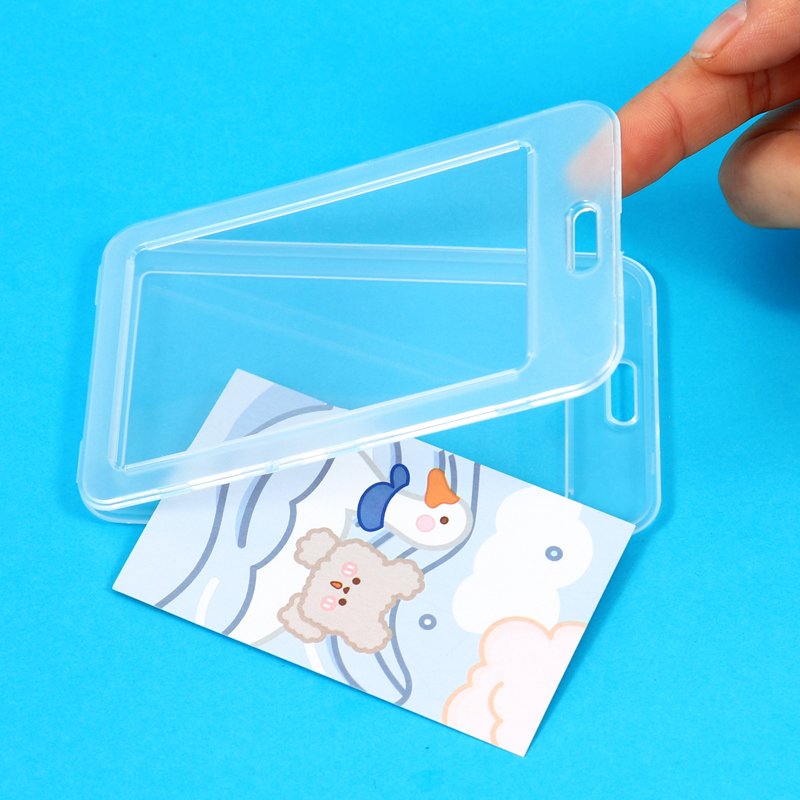 Foska Office Carton Design Plastic Name Card Badge Holder PP Material with Pull Reel for Name Tags and ID Badges