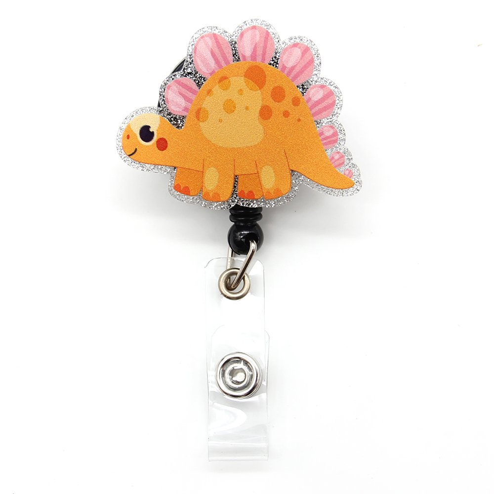 Funny Badge Reels Retractable Silly Goose Cow Turtle Badge Holder for Nurse Nursing Name Tag Card Accessories Glitter Badge Reel