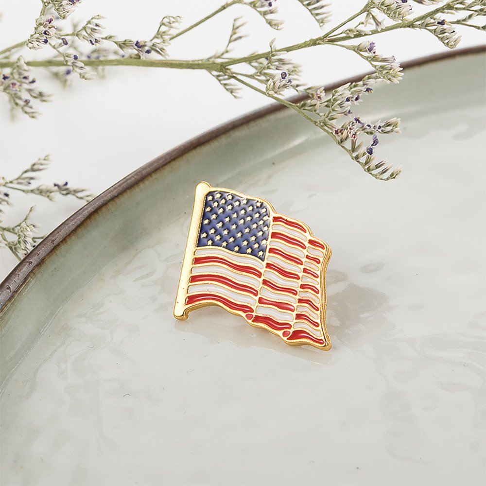 USA UK Canada National Flag Brooch Lapel Pin American Flag Lapel Pin For DIY Craft Patriotic Display