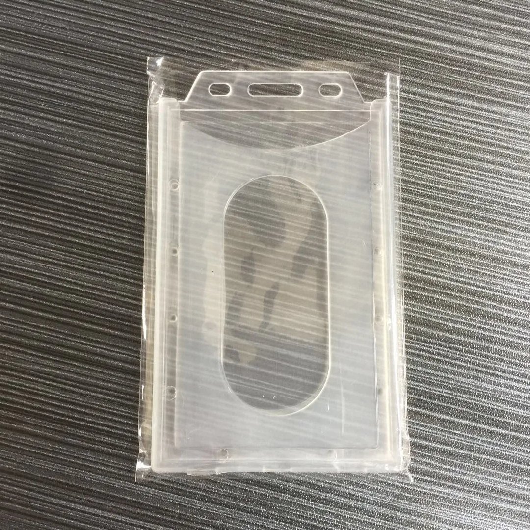 Vertical Hard Plastic Id Badge Holder Credentials Card Transparent Clear Business Office Travel