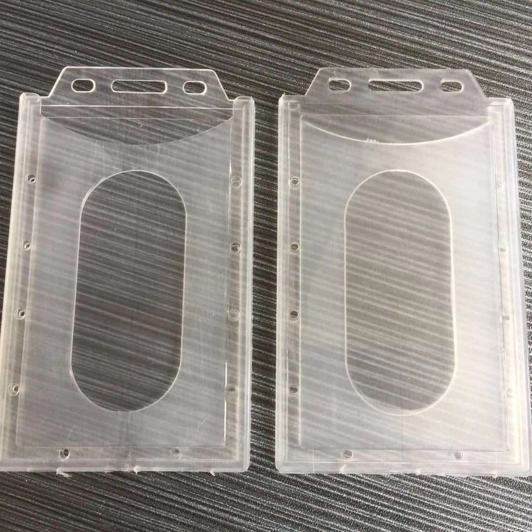 Vertical Hard Plastic Id Badge Holder Credentials Card Transparent Clear Business Office Travel