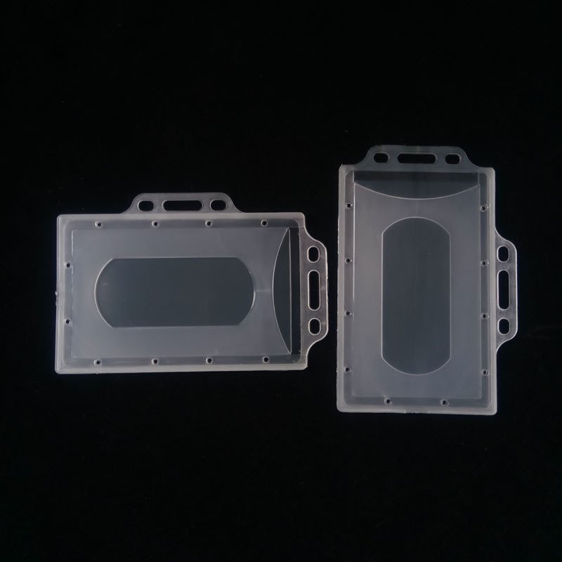 Vertical Hard Plastic Id Badge Holder Credentials Card Transparent Clear Business Office Travel