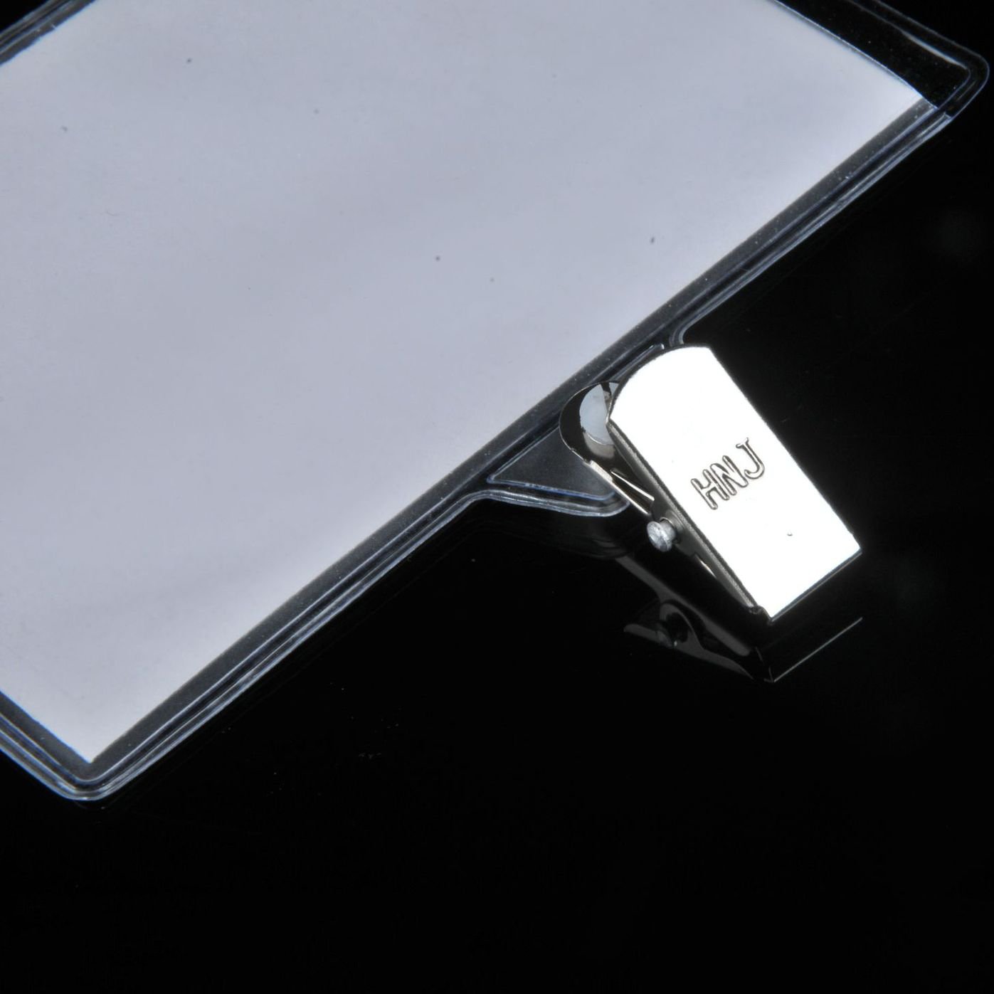 Custom Made Clear Plastic Horizontal Name Tag Holders with Clips ID Badge Holder with Metal Clips