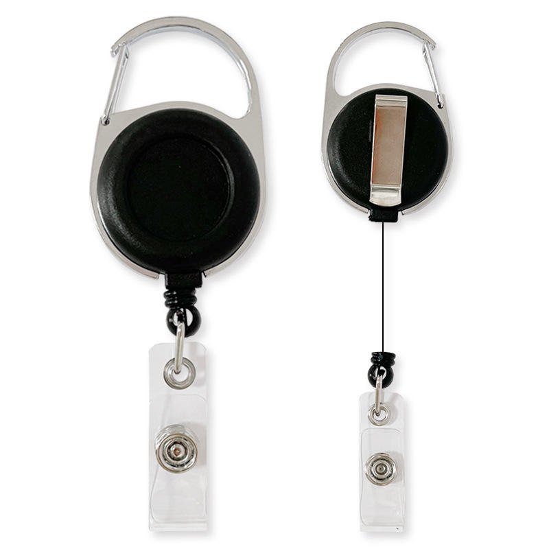 Wholesale Heavy Duty Badge Reel ABS Plastic Retractable ID Card Holder Carabiner Badge Reel with Metal Clip