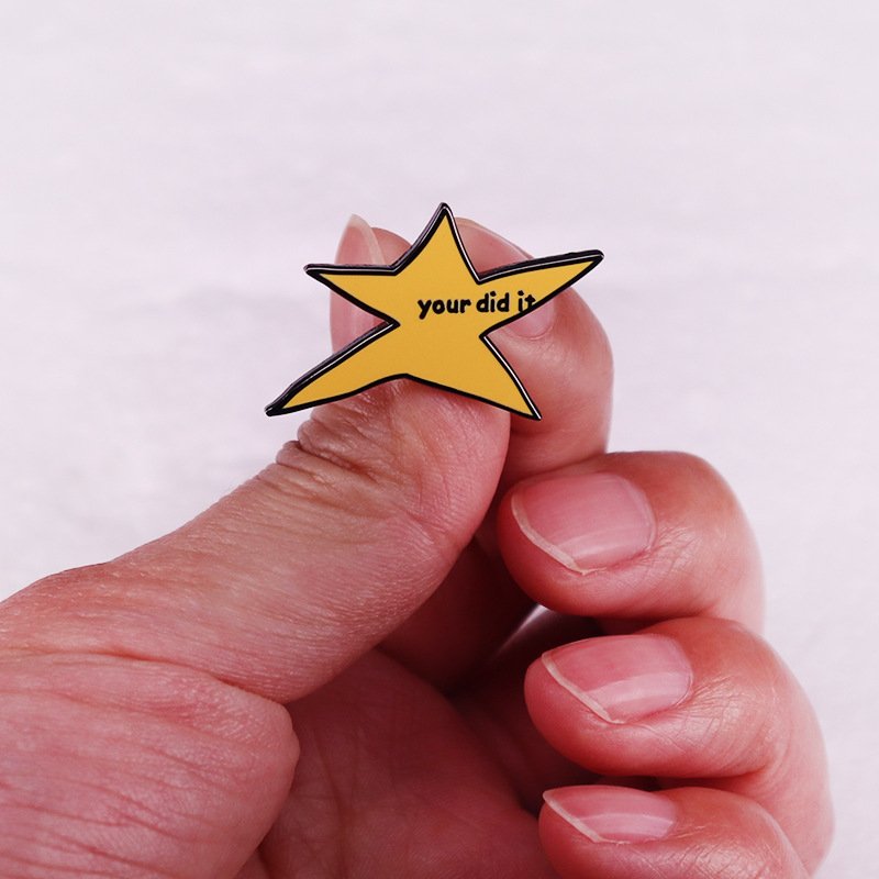 Creative 'You Did It' You Have Achieved Humorous Meme Star Franc Metal Badge Brooch Exploration Badge Accessories
