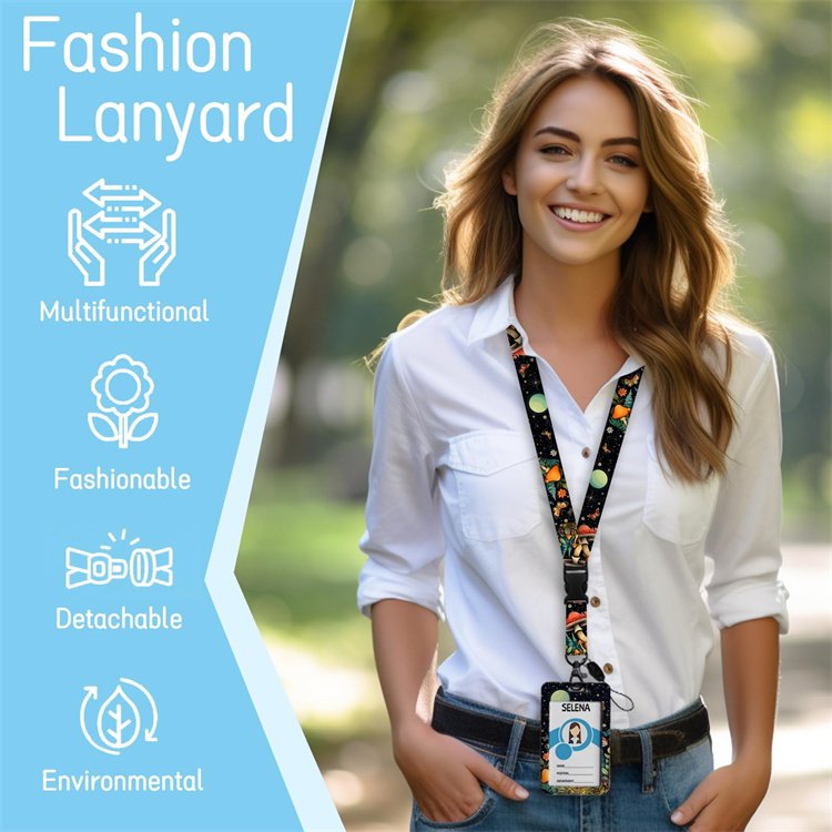 Manufacturer Personalized Custom Design Printed Sublimation Polyester Lanyard Badge Holder Polyester Lanyard