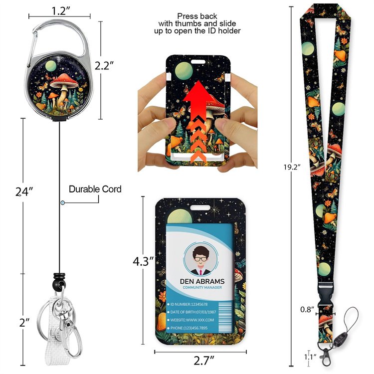 Manufacturer Personalized Custom Design Printed Sublimation Polyester Lanyard Badge Holder Polyester Lanyard