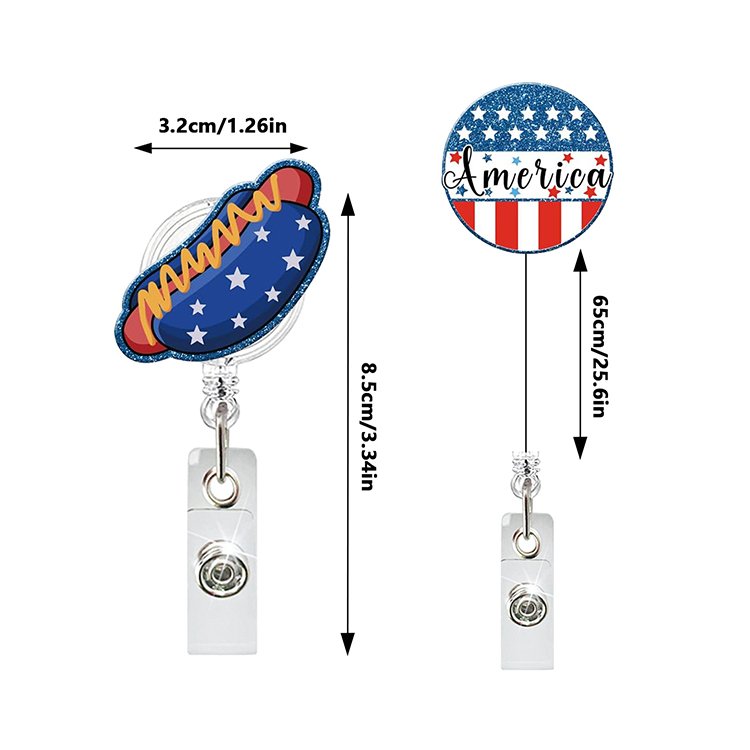 Good Selling Durable And Heat Resistant Custom Card Retractable Id Holder Acrylic Flat Badge Reel