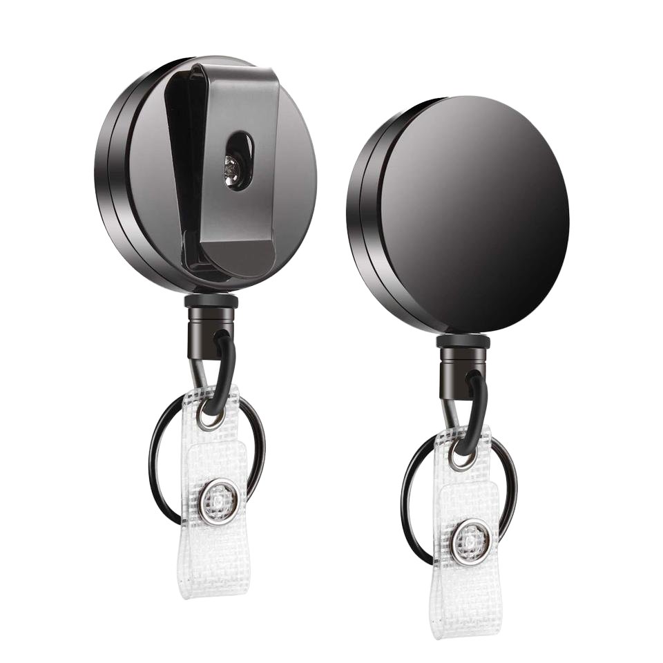 Metal ID card badge retractable buckle multifunctional belt clip keychain outdoor belt clip business card keychain reinforcement