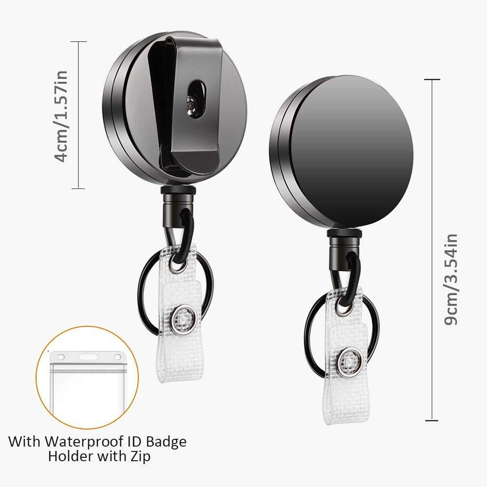 Metal ID card badge retractable buckle multifunctional belt clip keychain outdoor belt clip business card keychain reinforcement