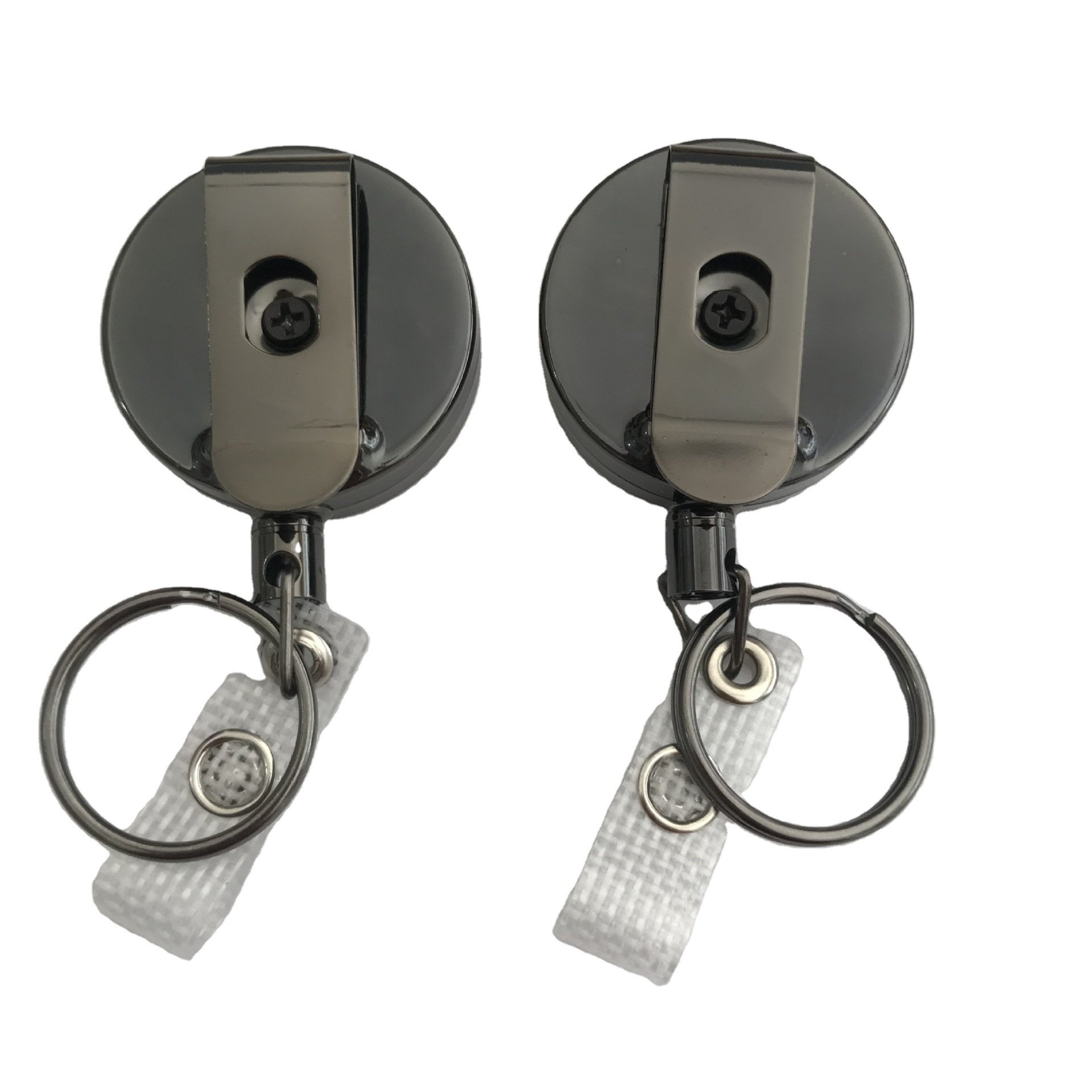 Metal ID card badge retractable buckle multifunctional belt clip keychain outdoor belt clip business card keychain reinforcement