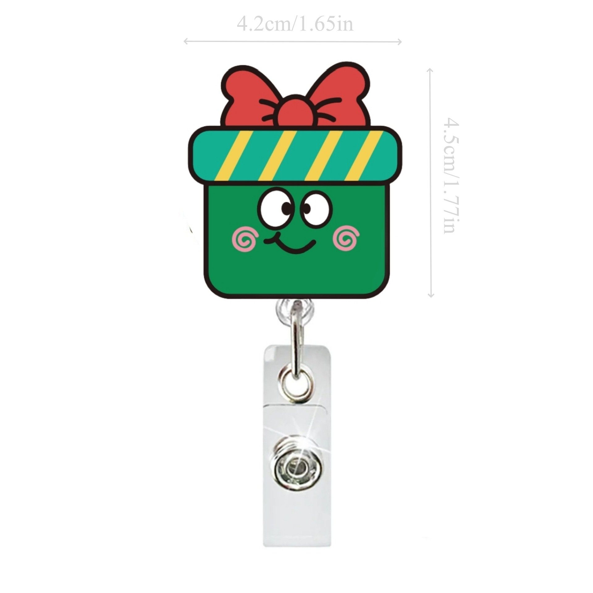 2024 cute new Christmas badge clip with automatic retractable rebound fun chest card and ID clip acrylic DIY easy to pull buckle