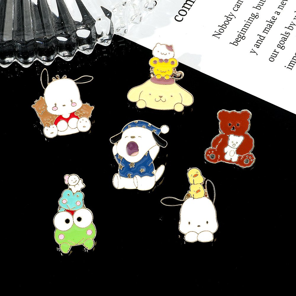 Anime Brooch Pins Kitty Enamel Pins for Backpacks Clothing Jackets Hats Kawaii Cartoon Cat Dog Decoration Gifts